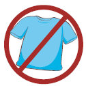 not sign and blue shirt