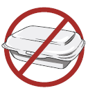 not sign and styrofoam containiner