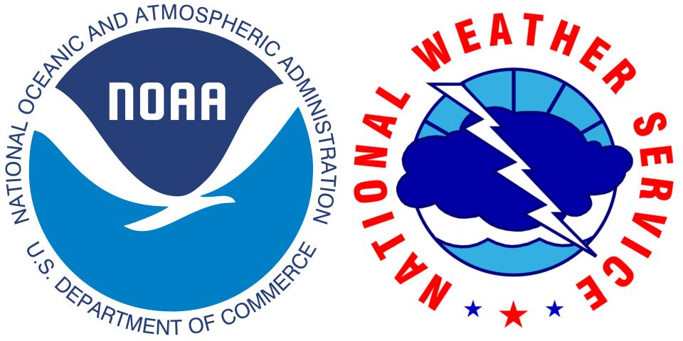 National Oceanic and Atmospheric Administration logo and National Weather Service logo